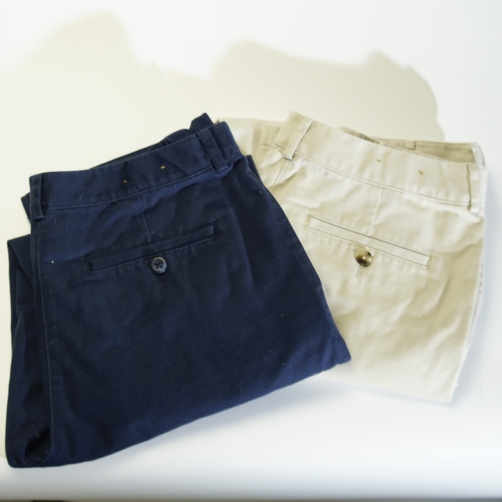 2 Pair LL Bean Classic Fit Khakis sz 8P